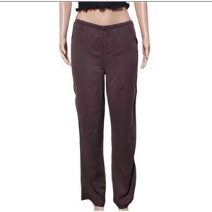 Pulp elastic waist brown mid rise tencel pull-up M